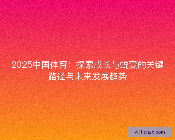 2025中国体育：探索成长与蜕变的关键路径与未来发展趋势